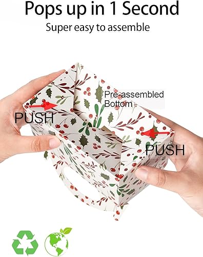 Miniatura 28 de Cajas de regalo de fiesta de Happyhiram rosa y azul, 12 piezas para decoración de fiesta de revelación de género, cajas de golosinas con asa, cajas