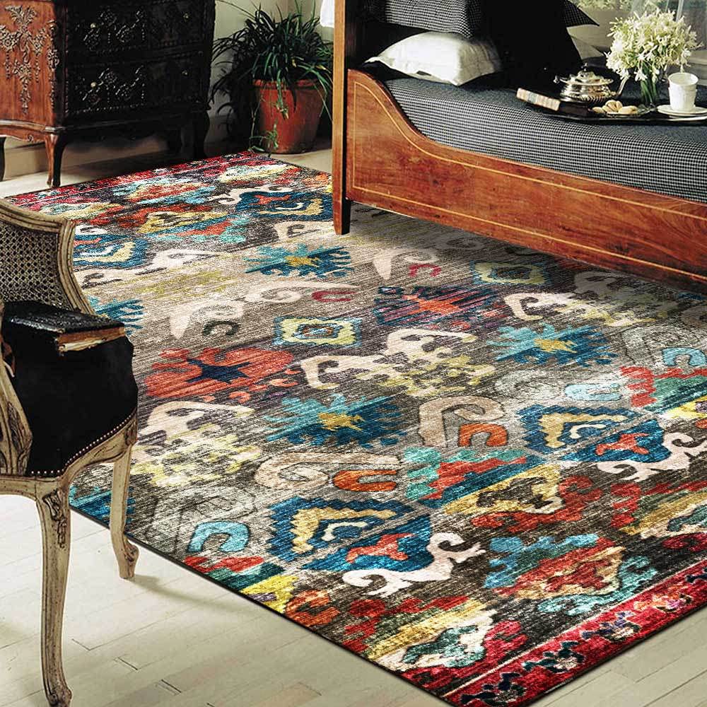 Moquette lavable poils ras tapis anti tache antiderapant colore