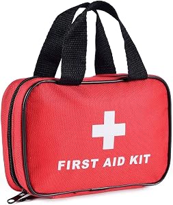SlimK Small First Aid Kit for Car Travel & Outdoor Emergency Like Minor Cuts, Scratch, Burns & Sprain - 112 Pieces of Premium Sterile Emergency Kit First Aid Supplies - Compact & Lightweight Bag