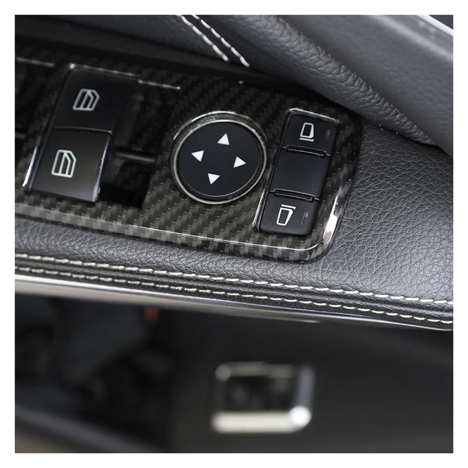Fit For M//e//r//c//e//d//e//s b//e//n//z A B C E GLE CLA GLK Class W176 W204 W212 W166 W218 Carbon Fiber Style Car Window Lift Button Frame Sticker
