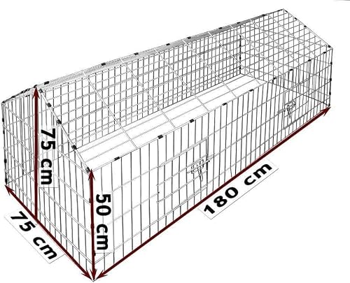 FEFE® Rabbit Run Playpen Rectangular with Pitched Roof 5 Ft 10 In Long x 2 Ft 5 In Wide with Protective Cover Pet Animal Play Pen Guinea Pig Pen, Dog Puppy Cage Ferret Play Pen - Image 6