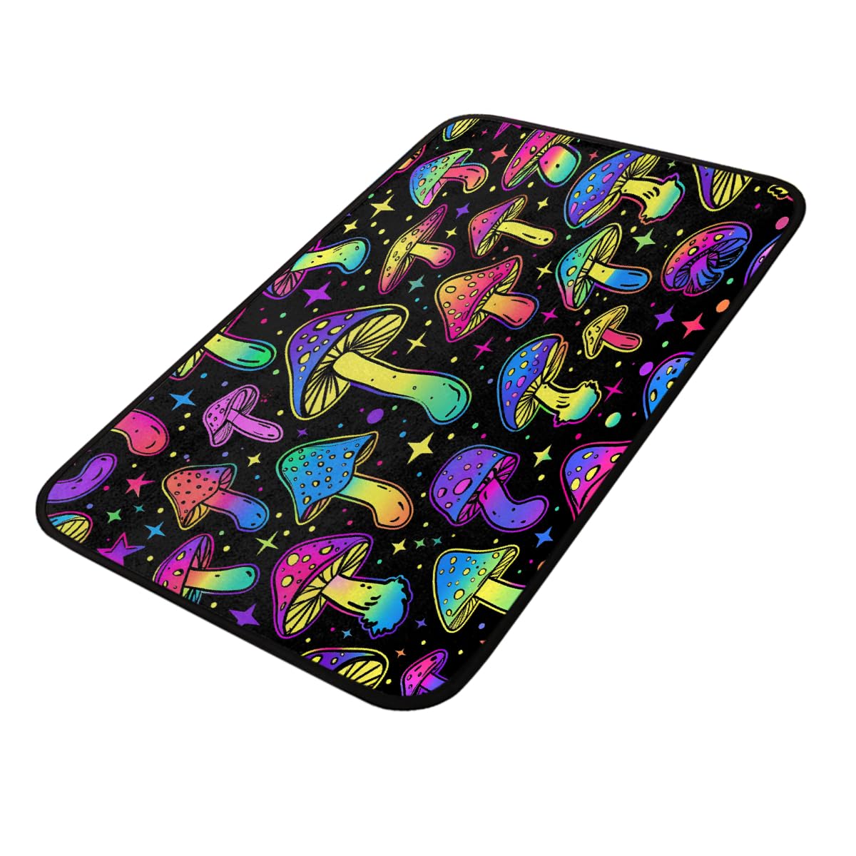 Tapis de sol antidérapant Mexpekil champignon coloré fluo de 100 x 50 cm