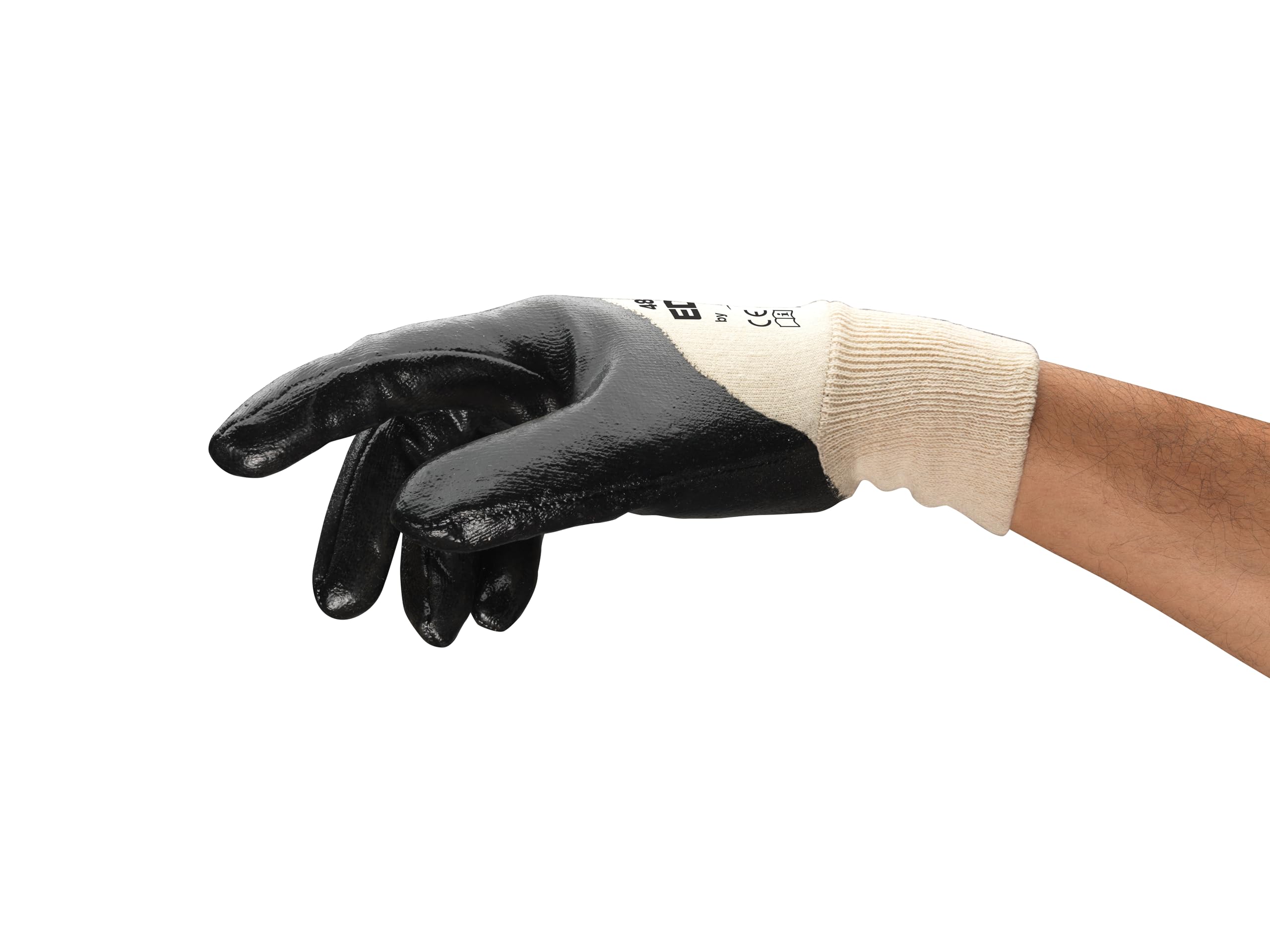 Ansell Edge 48-501 Gants de travail de sécurité, Protection mécanique, Taille 10 (XL), Noir (12 Paires)