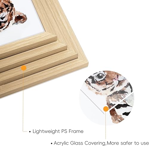 Miniatura 4 de ArtbyHannah Decoración de pared enmarcada de safari para guardería, 10 x 10 pulgadas, lindo arte de pared de bebé para niños, impresiones de