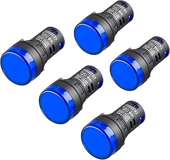 Heschen Indicatori LED 22mm - Blocco 5 Pezzi, Luce Blu 220V AC Per Quadri Elettrici - Foto 7