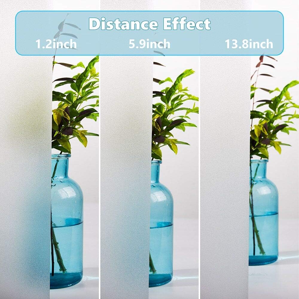 Finnez Window Film Privacy Film Frosted Glass Self-Adhesive Privacy Protection Window Stickers Anti-UV for Home Living Room Bedroom (17.5" x 78.7") : Home & Kitchen
