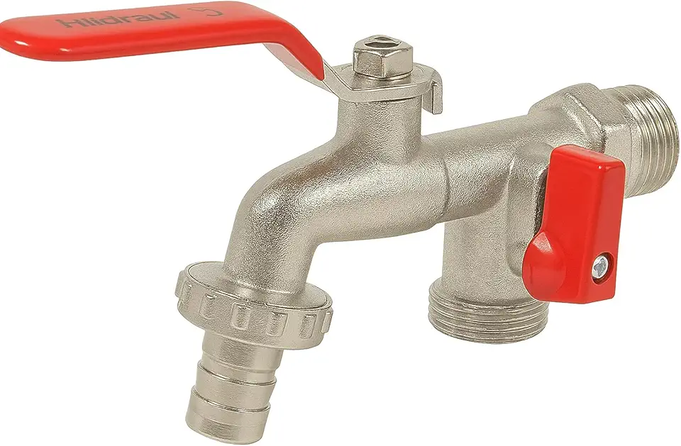Torneira Esfera 1/2 com Duas Saídas em Metal – Alta Pressão, Ideal para Tanque, Jardim e Máquina de Lavar