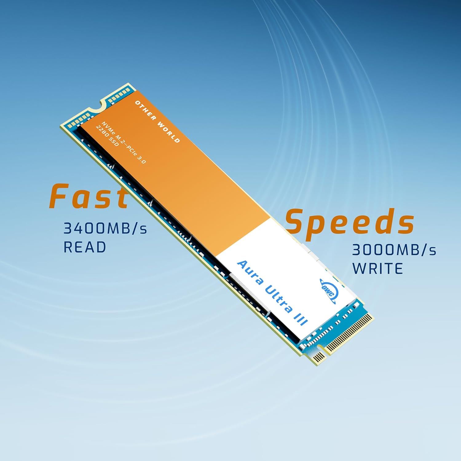 OWC 4TB Aura Ultra III PCIe 3.0 NVMe M.2 2280 SSD Gen 3 Internal Solid State Drive, Up to 3400MB/s Read and 3000MB/S Write Speeds, for PC Laptops, Desktops, Servers PS5