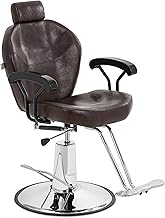Physa Hairdressing Chair with Headrest and Footrest, Height Adjustable in 52 – 64 cm up to 150 kg Brown Barber Chair Barber Chair Barber Chair Barber Seat