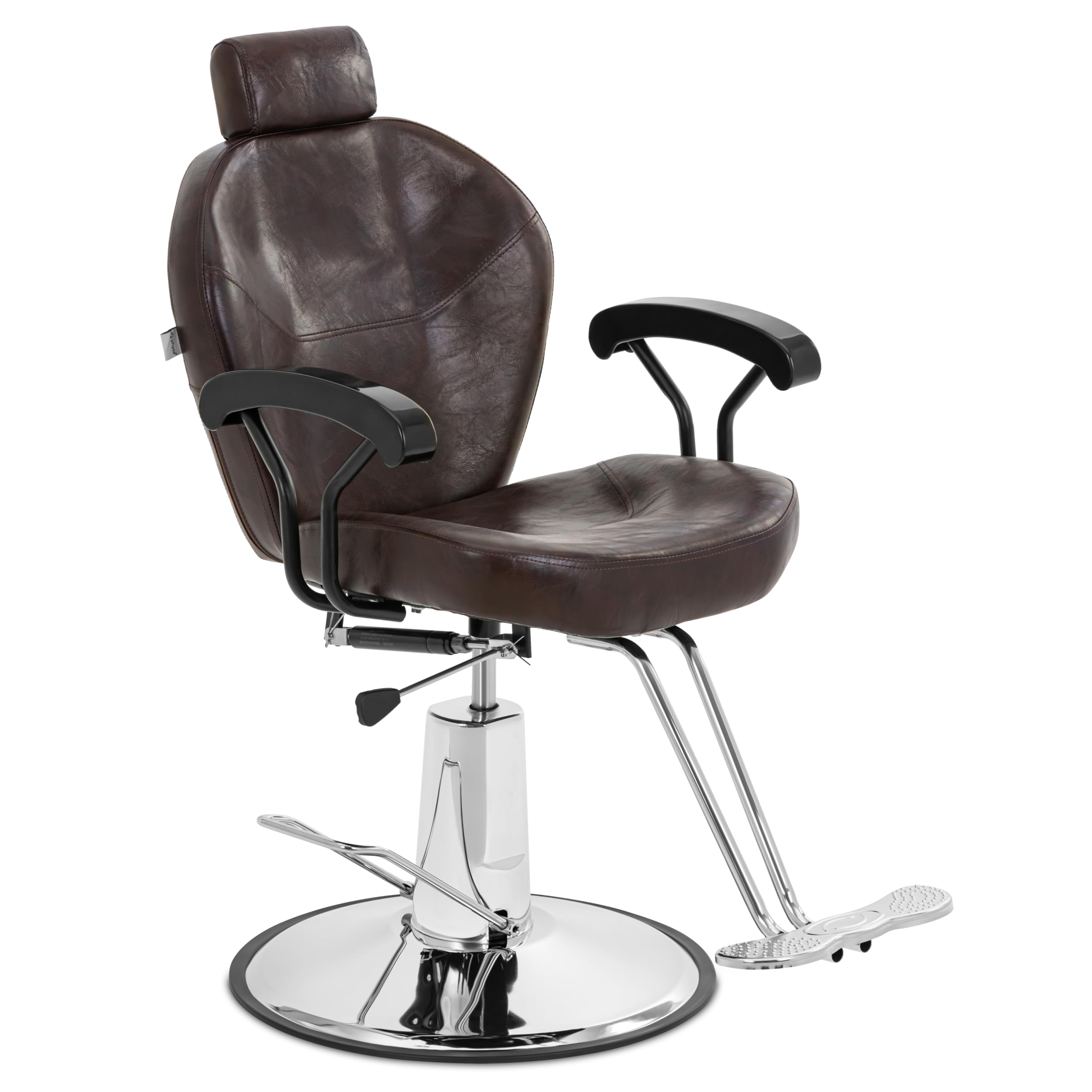 physa PHYSA ILFORD DARK BROWN Poltrona da parrucchiere con poggiatesta e poggiapiedi Altezza 52 - 64 cm, 150 kg Marrone Poltrona da parrucchiere Sedia da parrucchiere Poltrone per parrucchieri
