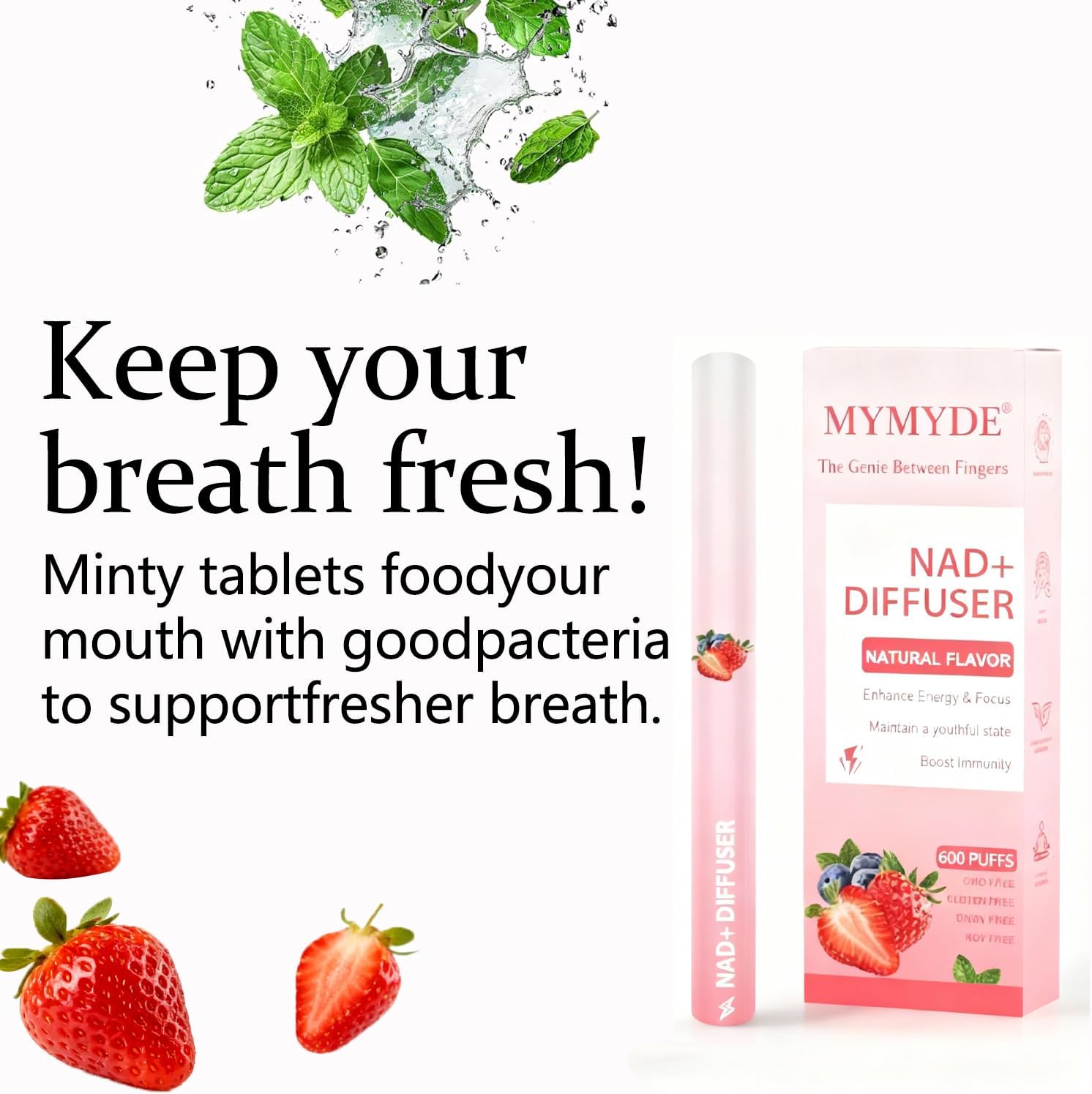 Herbal Diffuser Sticks Upgraded - Thyme & Mint Extract - Designed for Lung Detoxification and Oral Freshness - Soothing Relaxation Sticks - Your Choice for Health and Aromatherapy (Pink)