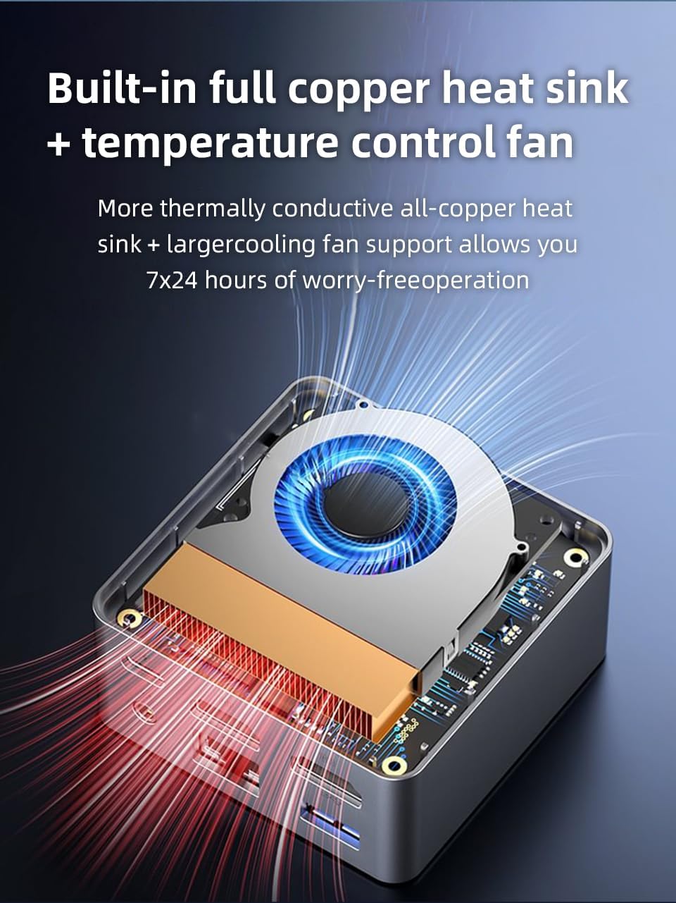 WayPonDEV BY51 Intel Alder Lake N100 Mini Computer,Windows 11 Pro Mini PC, M.2 2242 NVME SSD, Support Dual 4K Display, WiFi5/BT4.2,GbE for Office Home Theater Gaming (12G RAM+256G SSD)