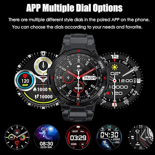 Miniatura 7 de Reloj inteligente táctico de grado militar para hombres, resistente al agua, con Bluetooth para llamadas, altavoz, pantalla táctil HD de