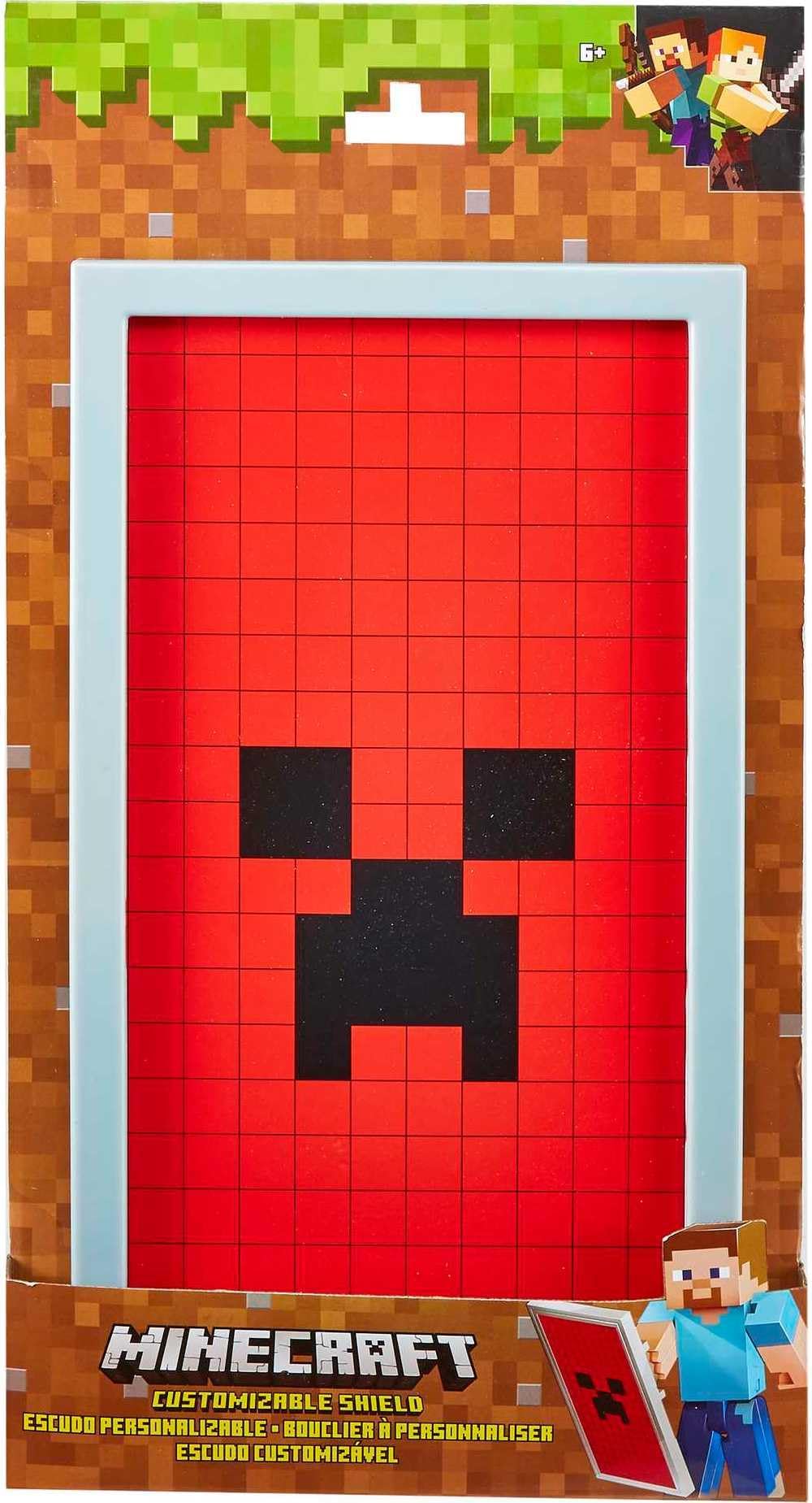 Mattel Minecraft Customizable Shield, Kid-Sized Wearable Accessory for Role-Play & Costumes