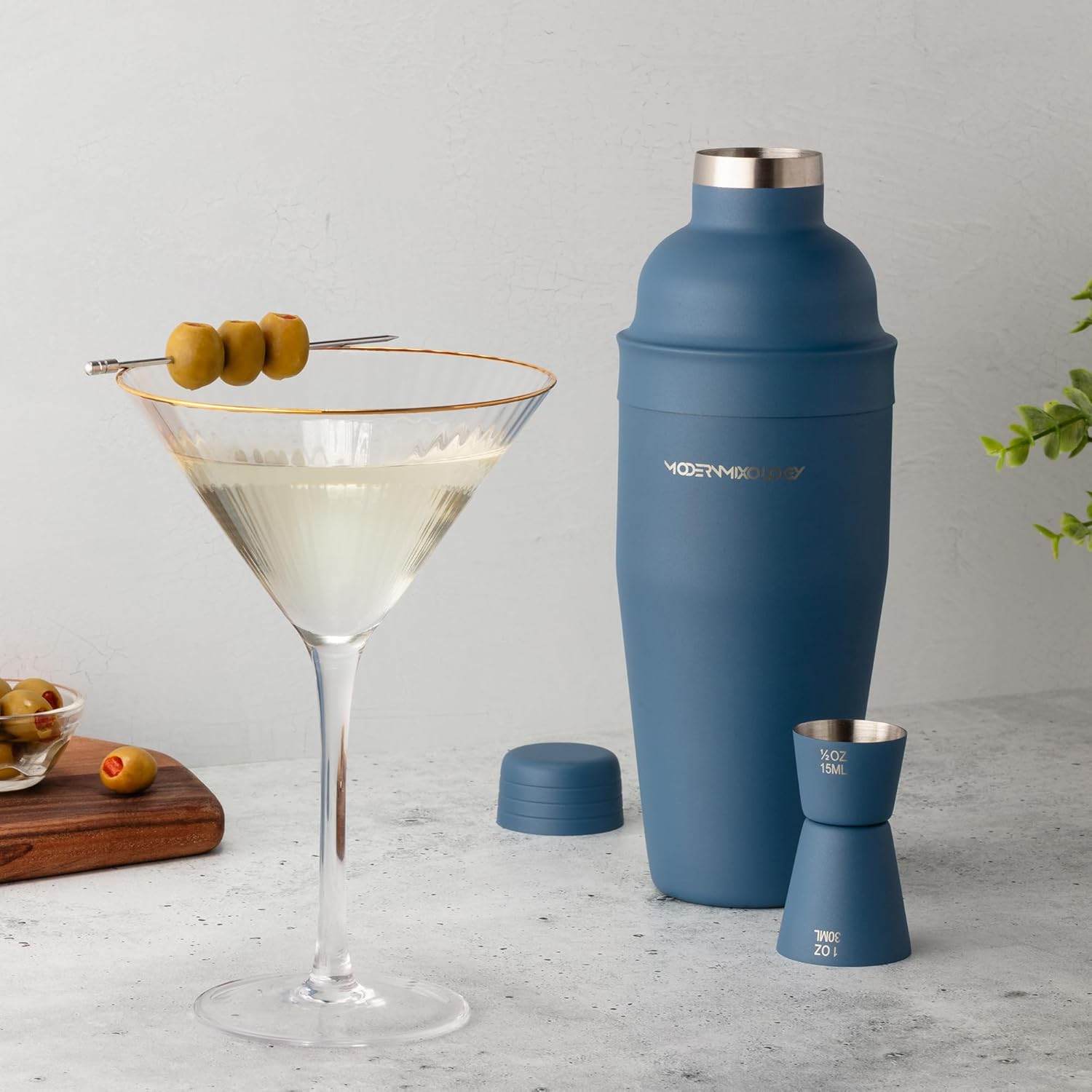 Matte Blue Cotail Shaker Set – Bartender entials with