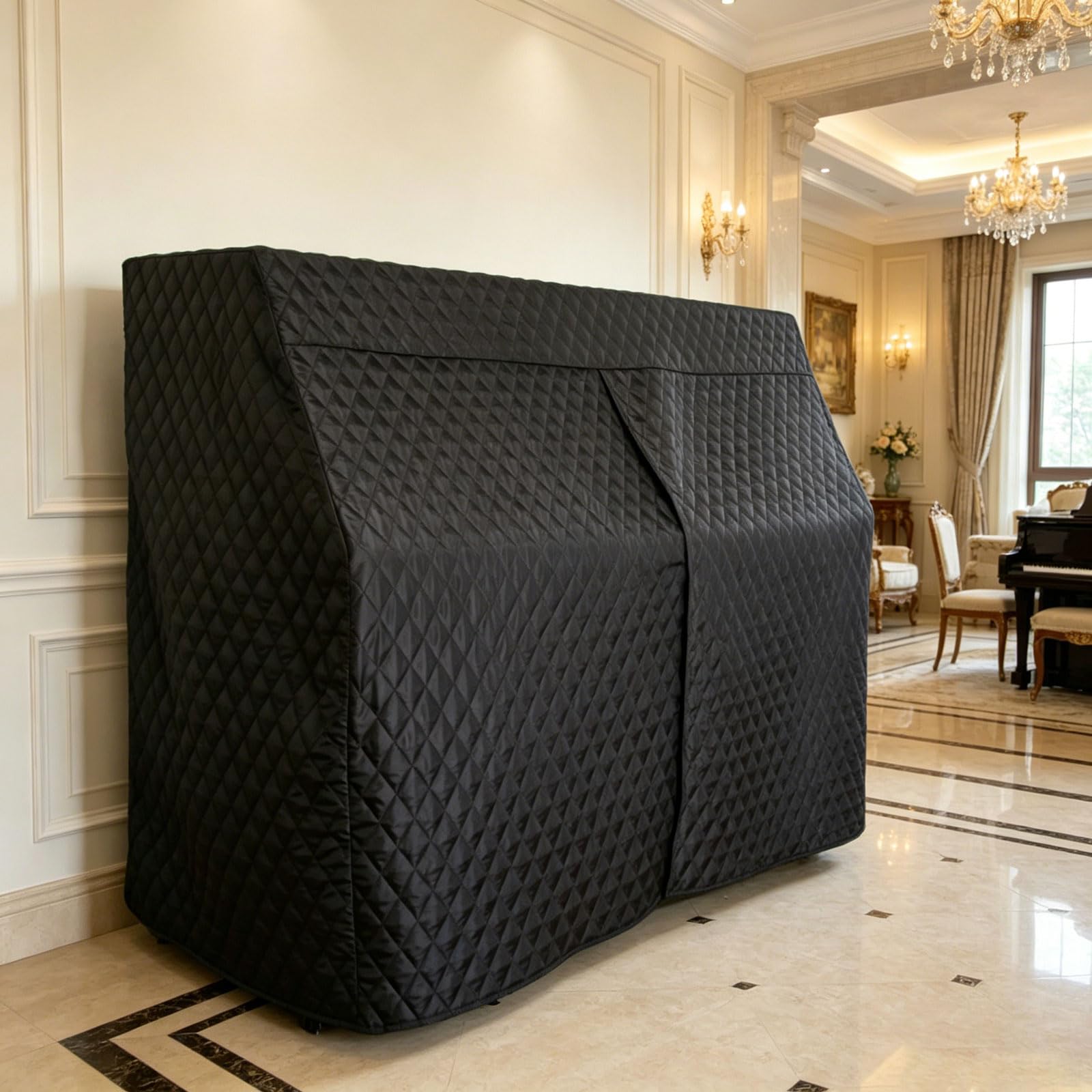 Copertura Decorativa per Pianoforte,Copertina Completa per Pianoforte,Copertura Antipolvere per Pianoforte Verticale,Protezione Antipolvere Impermeabile,per Pianoforte Verticale