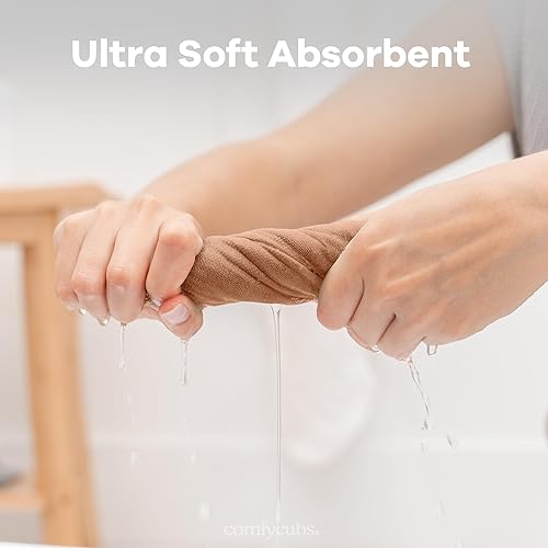 Miniatura 5 de Comfy Cubs - Toallitas de muselina para bebé, paquete de 10, trapos suaves de algodón, 6 capas, piel sensible, 10 x 10 pulgadas, tamaño grande, para