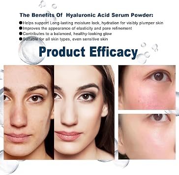 Pure Hyaluronic Acid Powder for Skin & Face (Sodium Hyaluronate) - Low Molecular Weight, Cosmetic Grade DIY Serum Ingredient for Deep Hydration, Acido Hialuronico en Polvo-Includes Scoop-60g(2.12oz)