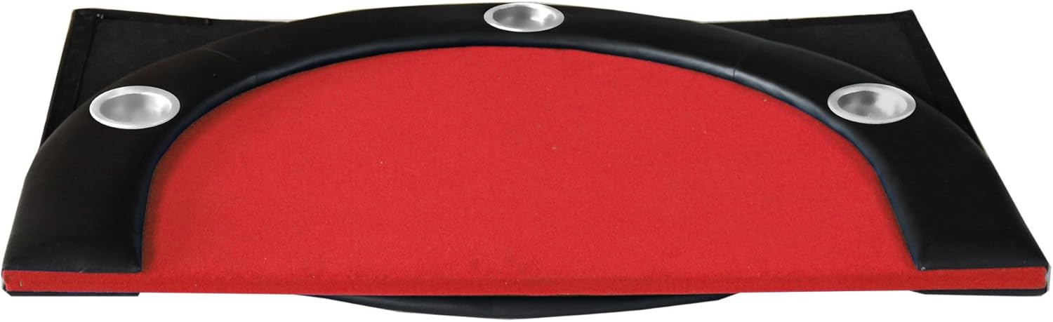 Folding Poker Table Top for 10 Players Tri Fold Texas Holdem BlackCasino Game Tabletop Red