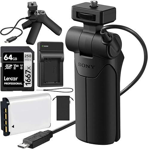 Sony VCT-SGR1 - Trípode de cámara con agarre de disparo para vlogging con una sola mano, ángulos ajustables, paquete de selfie creativo y estable