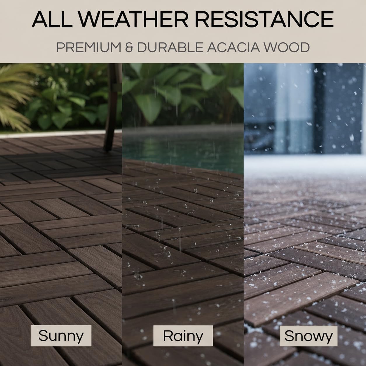 THYOI Premium Deck Tiles, Patio Flooring - Round Joint (10, Espresso) image 5