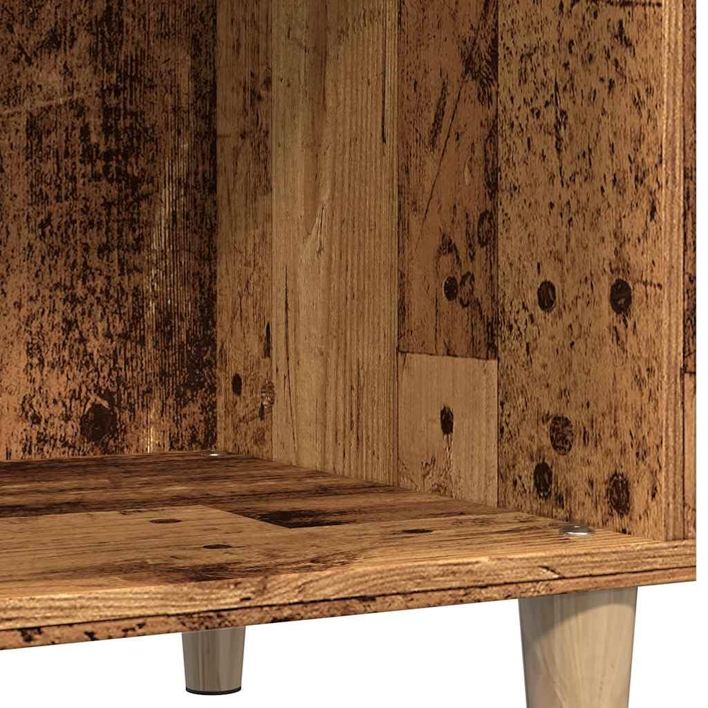 Szafka panelowa o wyglądzie starego drewna, 84,5 x 38 x 89 cm, materiał drewnopochodny, szafka winylowa na płyty gramofonowe, do przechowywania mediów, stabilna szafka dostawiana z