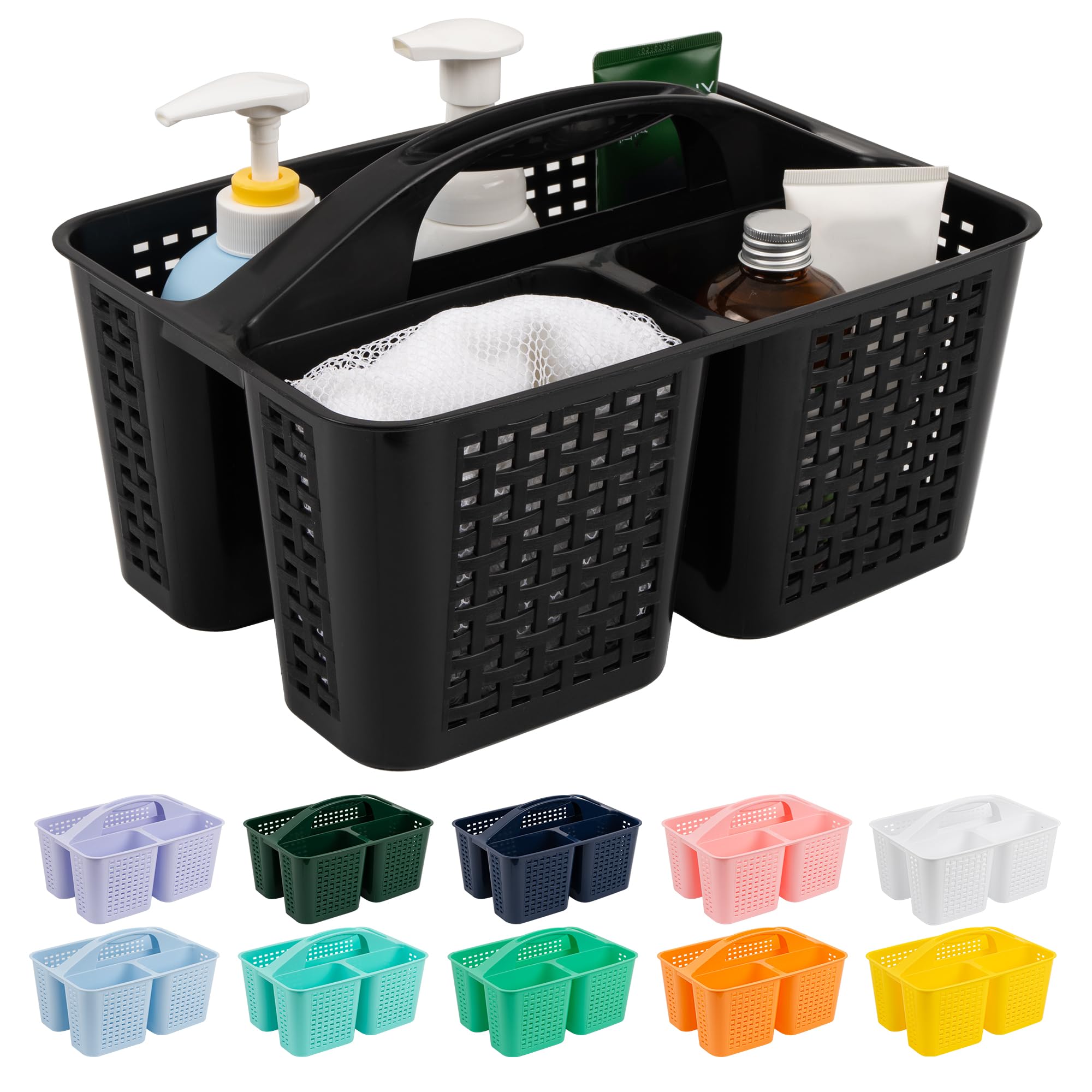 Tiawudi Portable Shower Caddy, Caddy Organizer with Handle, Plastic Shower Basket Hold Soap, Shampoo, Hair Supplies and Beauty Products, Cleaning Supplies Organizer for Home, Dorm, Shelf and Cabinet