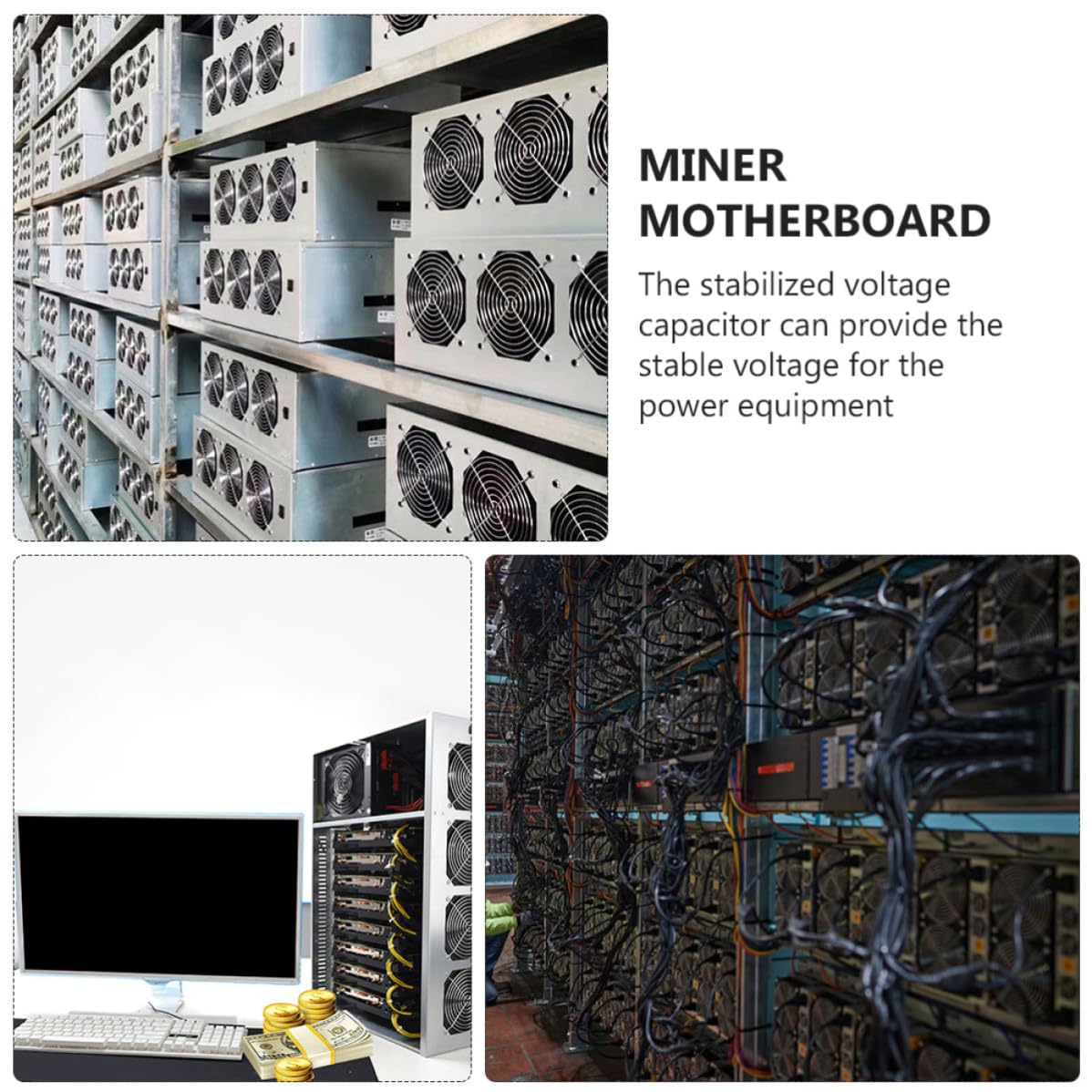 Scheda Madre per Mining Cpu, 8 Slot Gpu, Ddr3, Nero