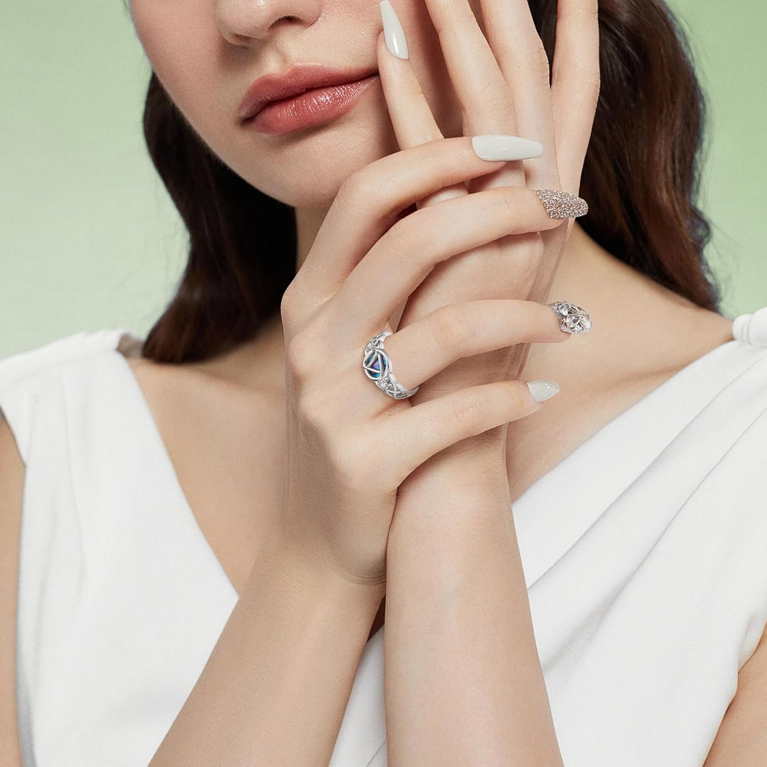 MONGAS AA Sober Gifts for Women Sterling Silver Sobriety Ring Alcoholics Anonymous Recovery Rings Sobriety Jewelry for Women Men - Image 3