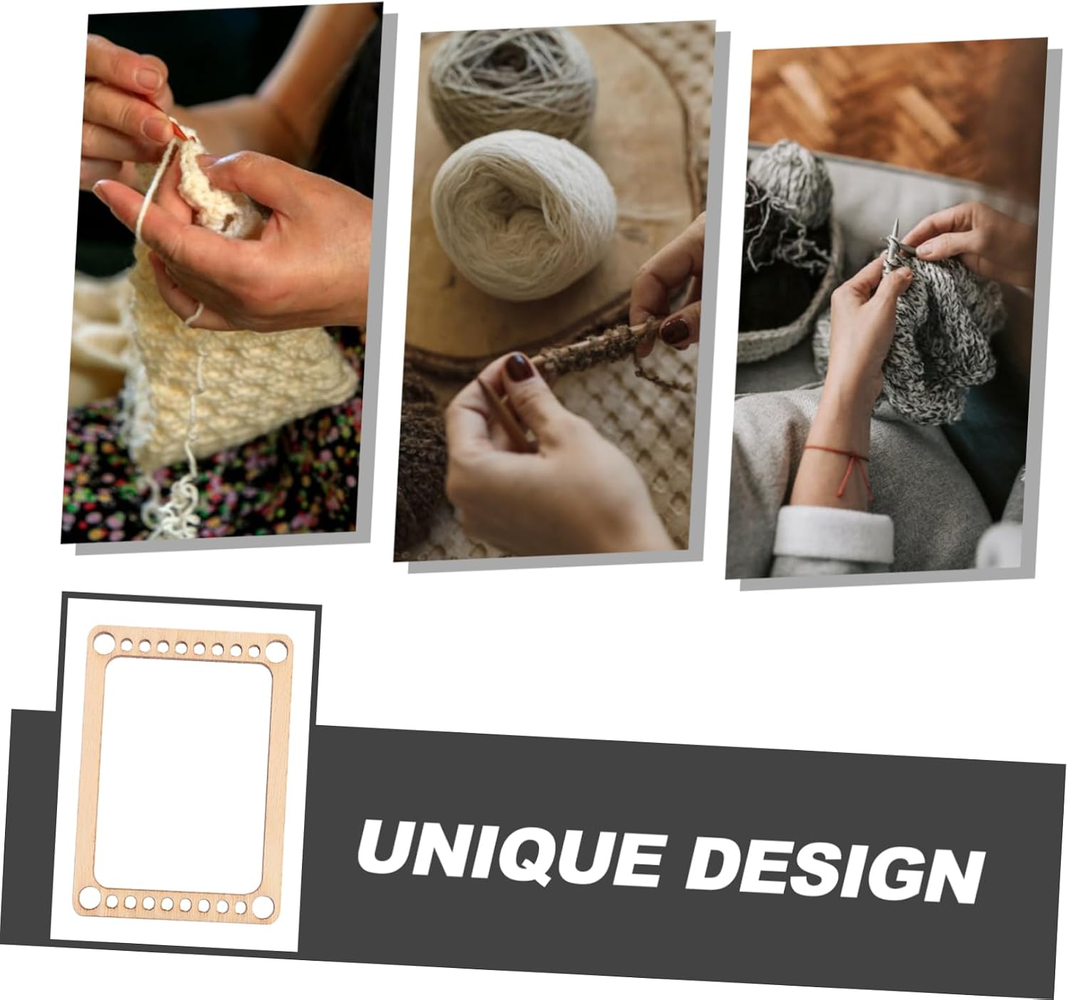 ULDIGI 4Pcs Mini Handcraft Weaving Loom Weaving Boards for DIY Crafts Easy to Store for Knitting Enthusiasts for Darning and Design Arts