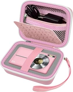 COMECASE Pink Shockproof Carrying Case for CAMKORY, Kodak Pixpro, Canon PowerShot ELPH 180/190, Sony DSC-W800/W830 Cameras - Travel Protection