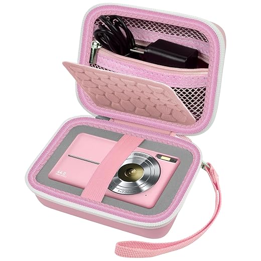 Comecase Carrying & Protective Case for Digital Camera, for CAMKORY/for Kodak Pixpro/for Canon PowerShot ELPH 180/190 / for Sony DSCW800 DSCW830 Cameras for Travel-Pink