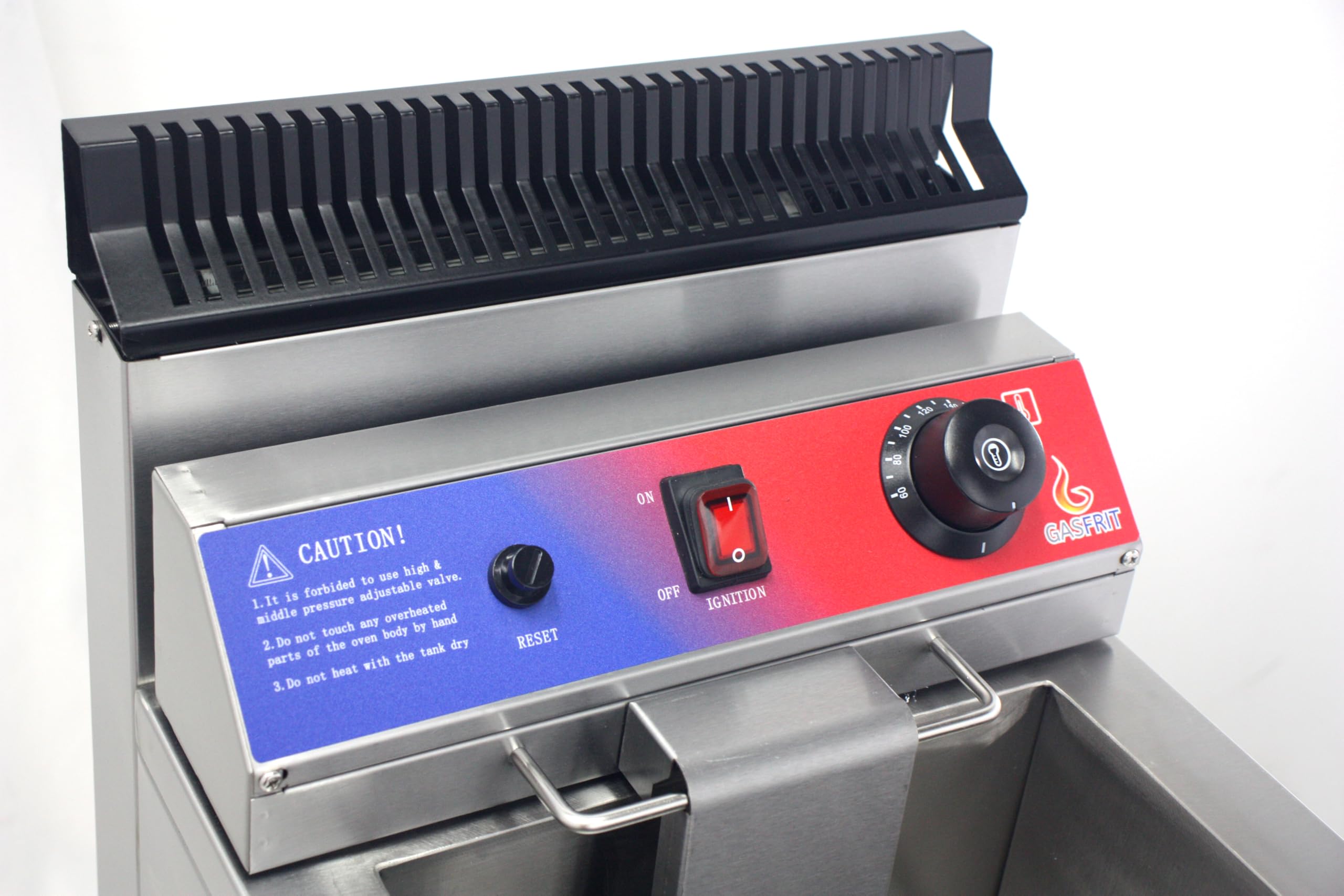 Freidora a Gas Profesional con Grifo 17L o 2x17L, Acero Inoxidable, Termostato EGO, Encendido Electrónico, Zona Fría, Hostelería, Bares, Restaurantes