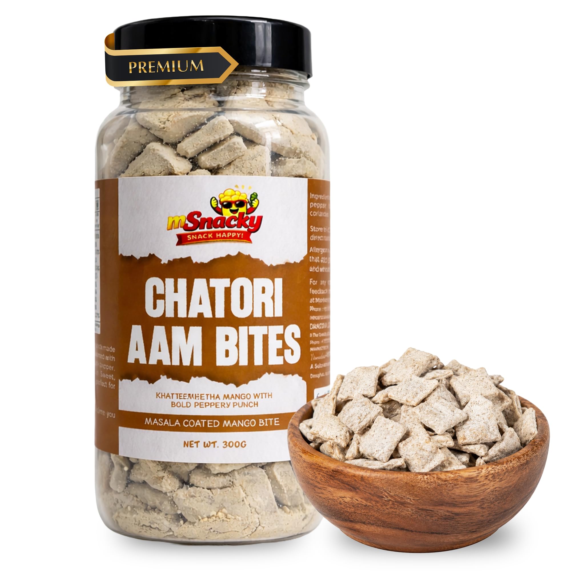 mSnacky Chatori Aam Bites 300g/0.66 lb | Khatta Meetha Masala Coated Mango Bites with Bold Peppery Punch | Tangy and Chatpata Mango Candy | Resealable Jar-image-8