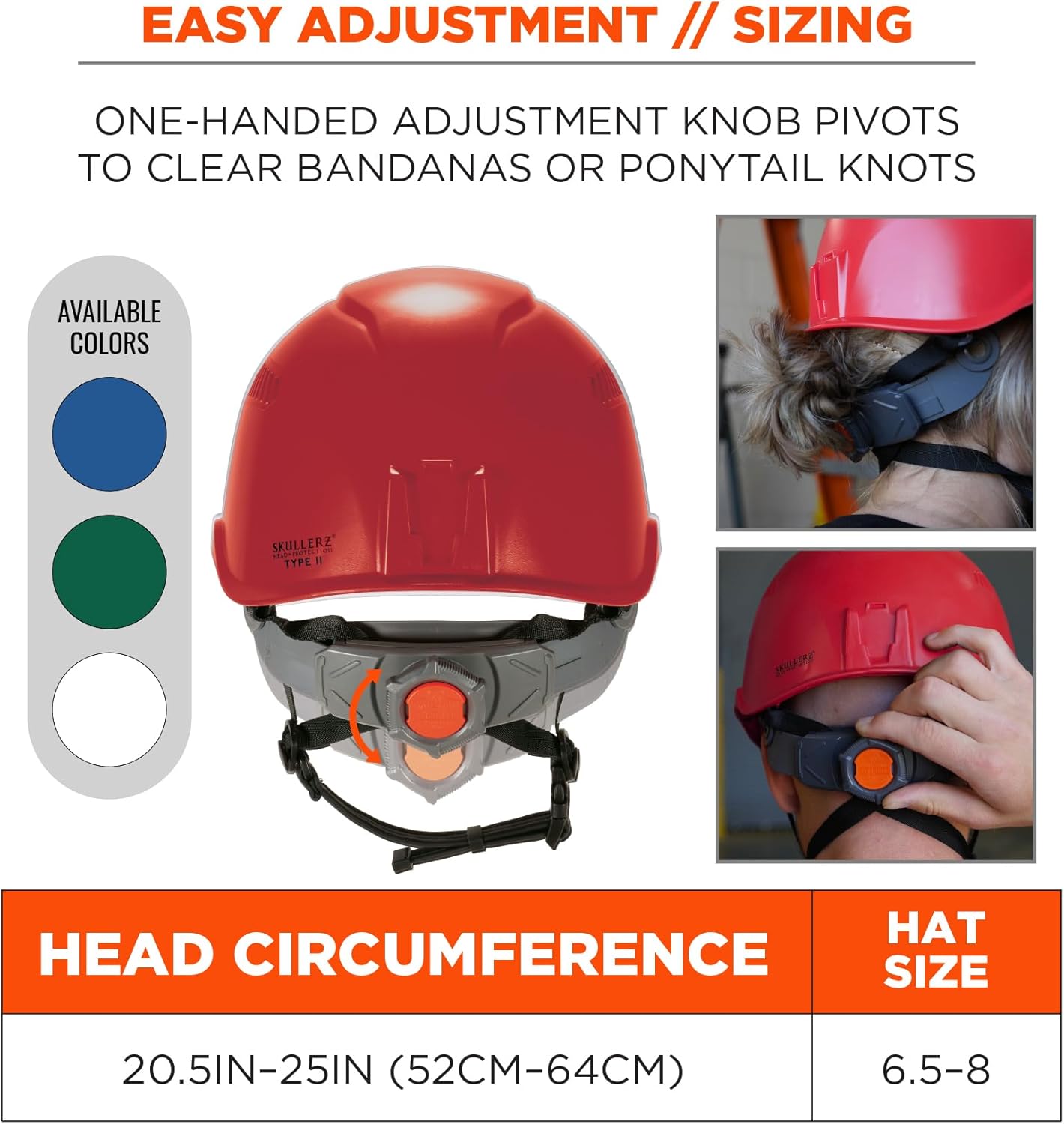 Ergodyne Skullerz 8977LED Type 2 Vented Safety Helmet with LED Light, Class C, Type III Hard Hat
