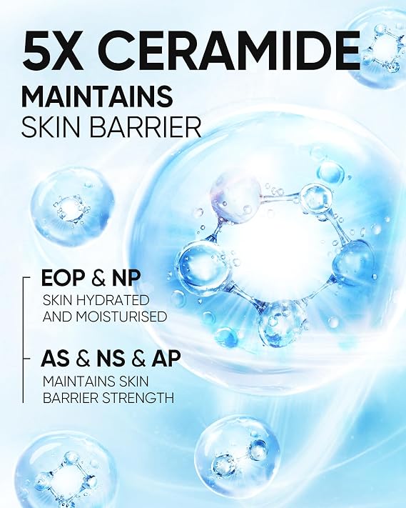 تونر SKINTIFIC 5X Ceramide المهدئ، إصلاح حاجز البشرة المرطب، تونر الوجه المهدئ مع البروبيوتيك والآذريون للبشرة الحساسة والجافة، خالٍ من الكحول، خالٍ من القسوة، للعناية بالبشرة النباتية