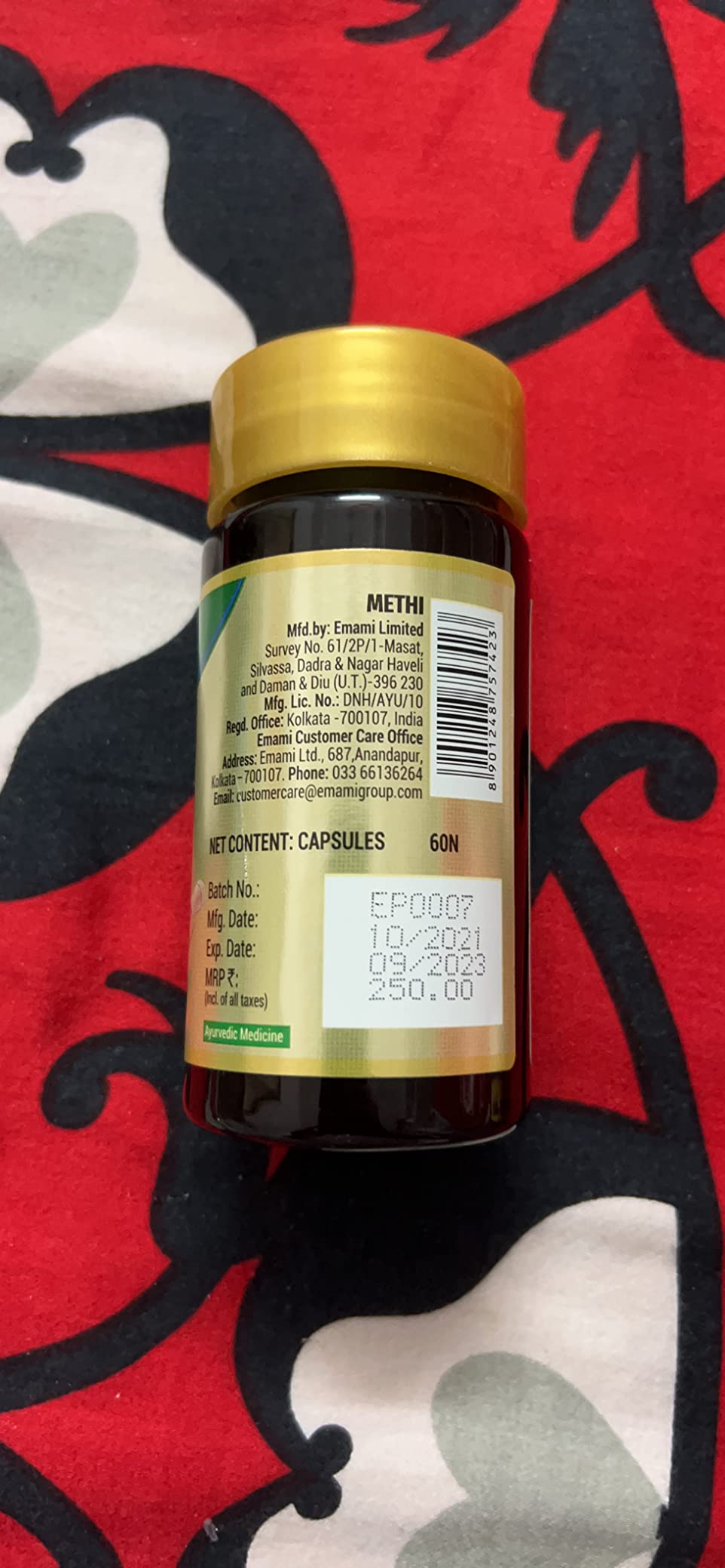 Zandu Turmeric Capsules, Natural Extracts of Haridra (Haldi) 60 Veg