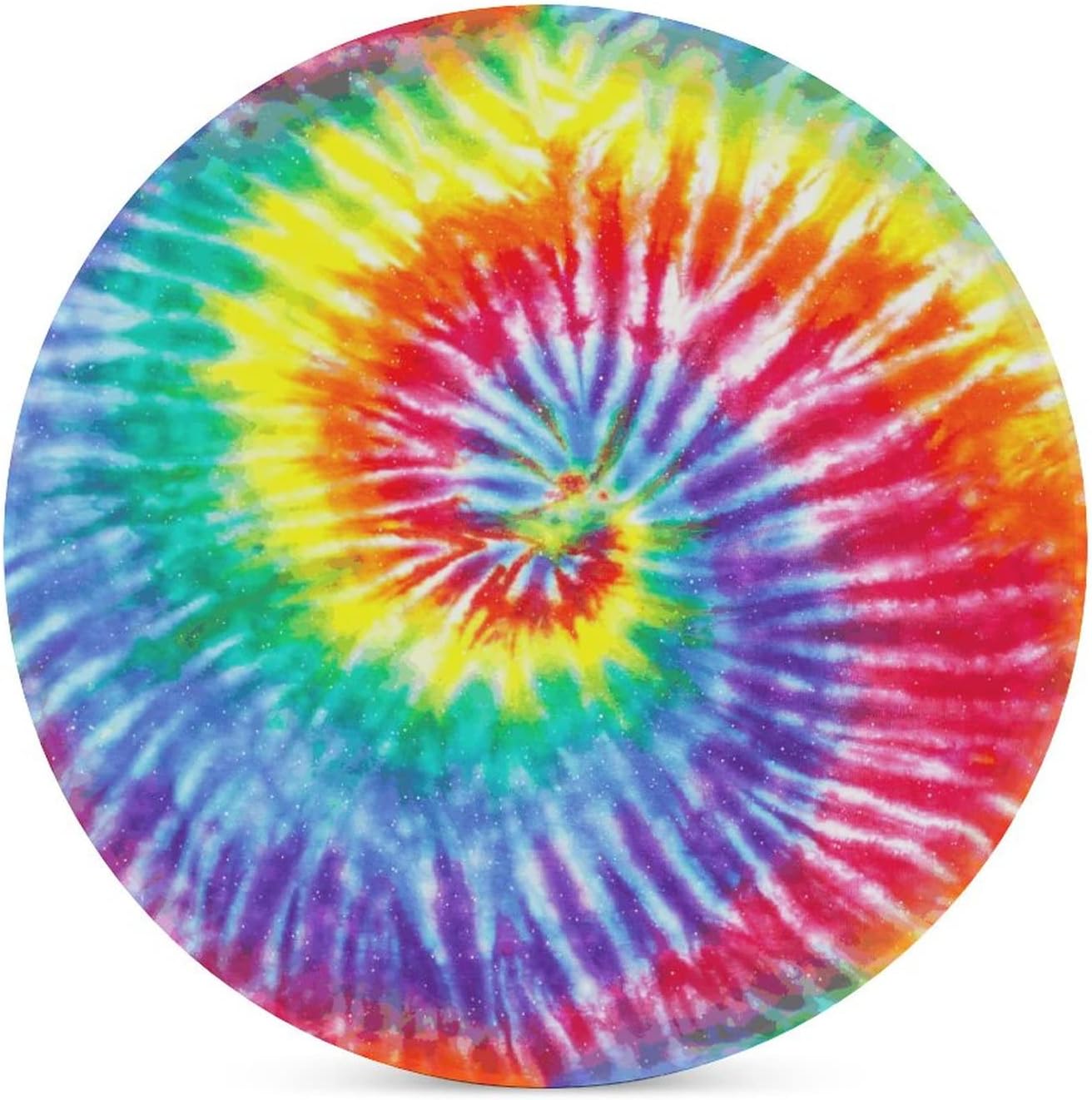Rainbow Coasters for Drinks, Tie Dye Texture Absorbent Ceramic Coaster Set of 6, Colorful Cup Coasters with Non-Slip Cork Base, Cups Place Mats for Home Decor