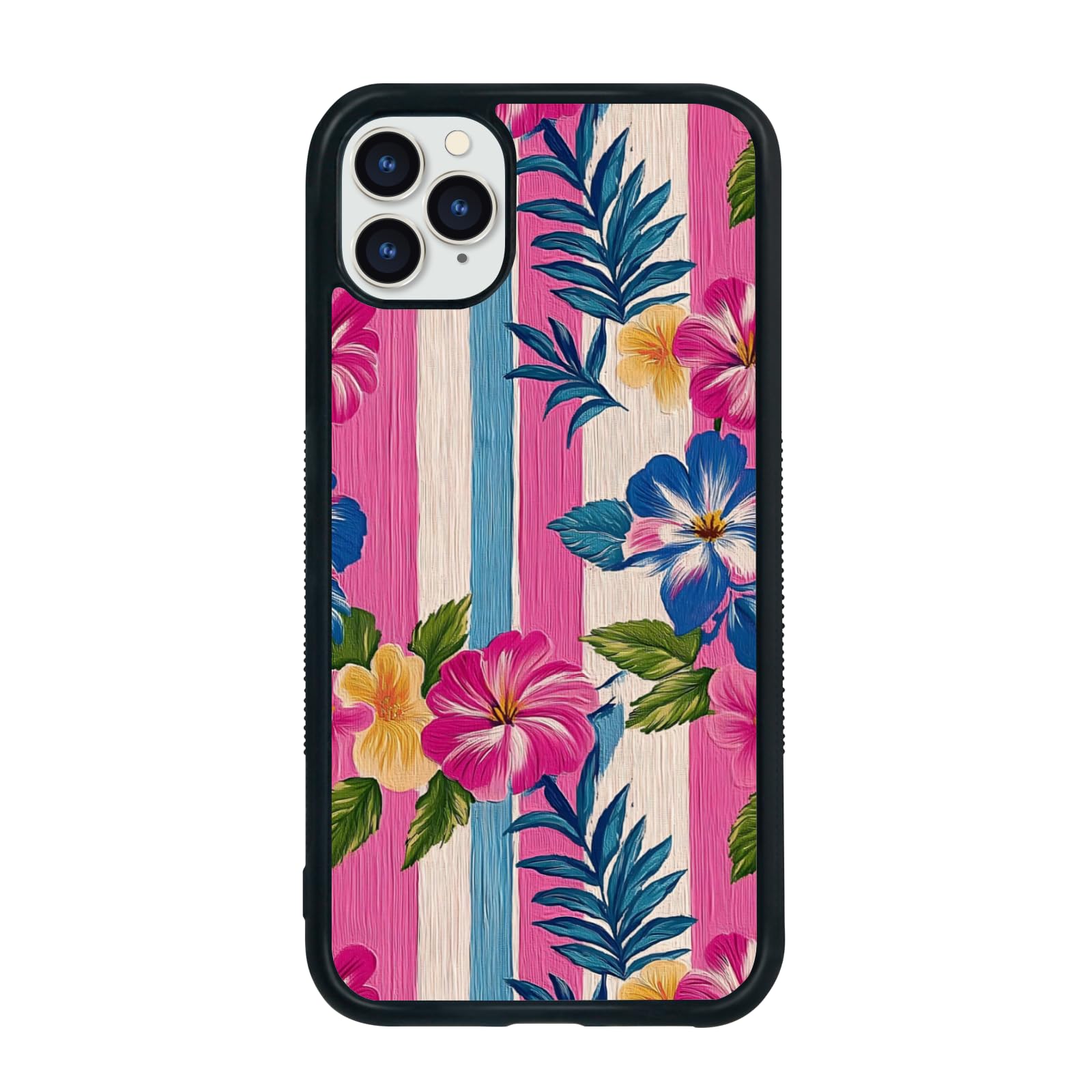 Seconddog Retro Flowers Floral Colorful Striped Pattern Phone Case for iPhone 16 15 14 13 12 11 Pro Max Plus Mini Xr Xs X 8 7 SE Case for Teen Girls