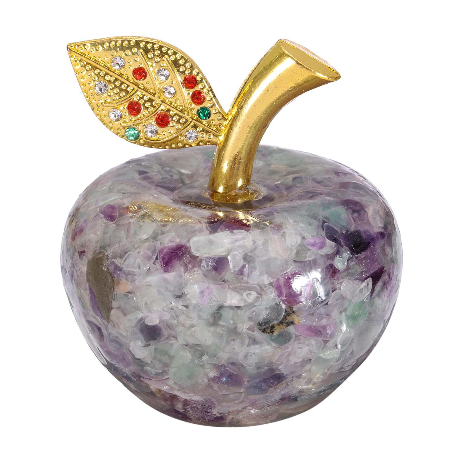 Figurine de pomme en cristal violet clair pour décoration de table