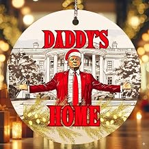 Trump Christmas Ornaments 2026 Double-Sided, Trump Daddys Home