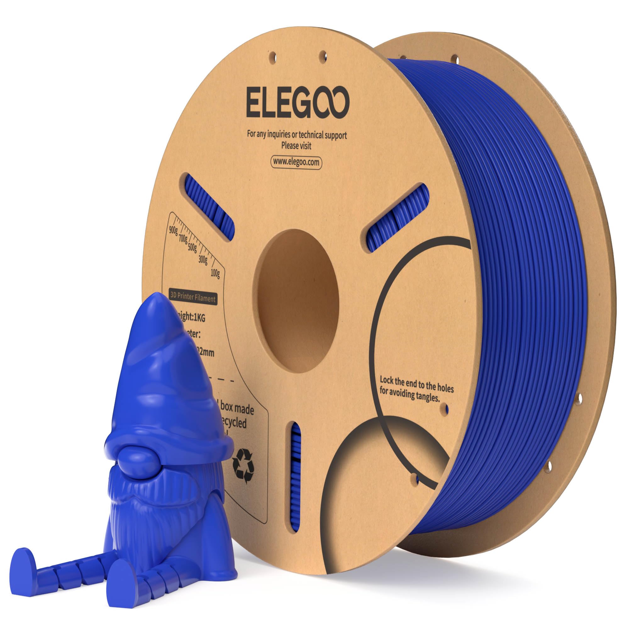 ELEGOO Filamento PLA 1.75mm Blu Scuro 1KG, Filamento per Stampante 3D, Precisione Dimensionale +/- 0.02mm, Filamento per La Maggior Parte delle Stampanti 3D