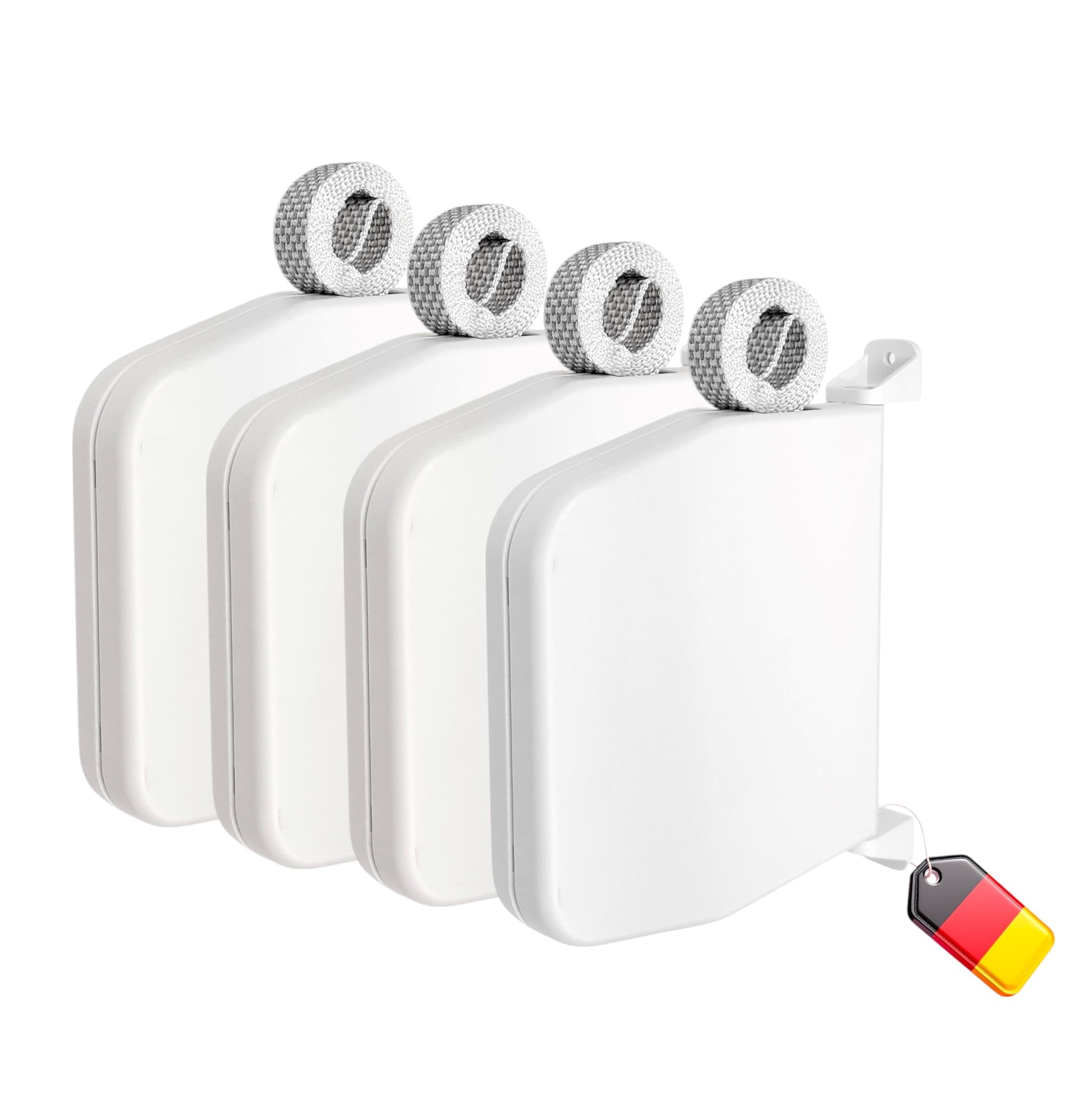 Avvolgitore per tapparelle a parete, confezione da 4 pezzi, con cinghia premontata, 6 m, robusto mini avvolgitore per cinghia da 15 mm, orientabile a 180°, distanza tra i fori 155 mm