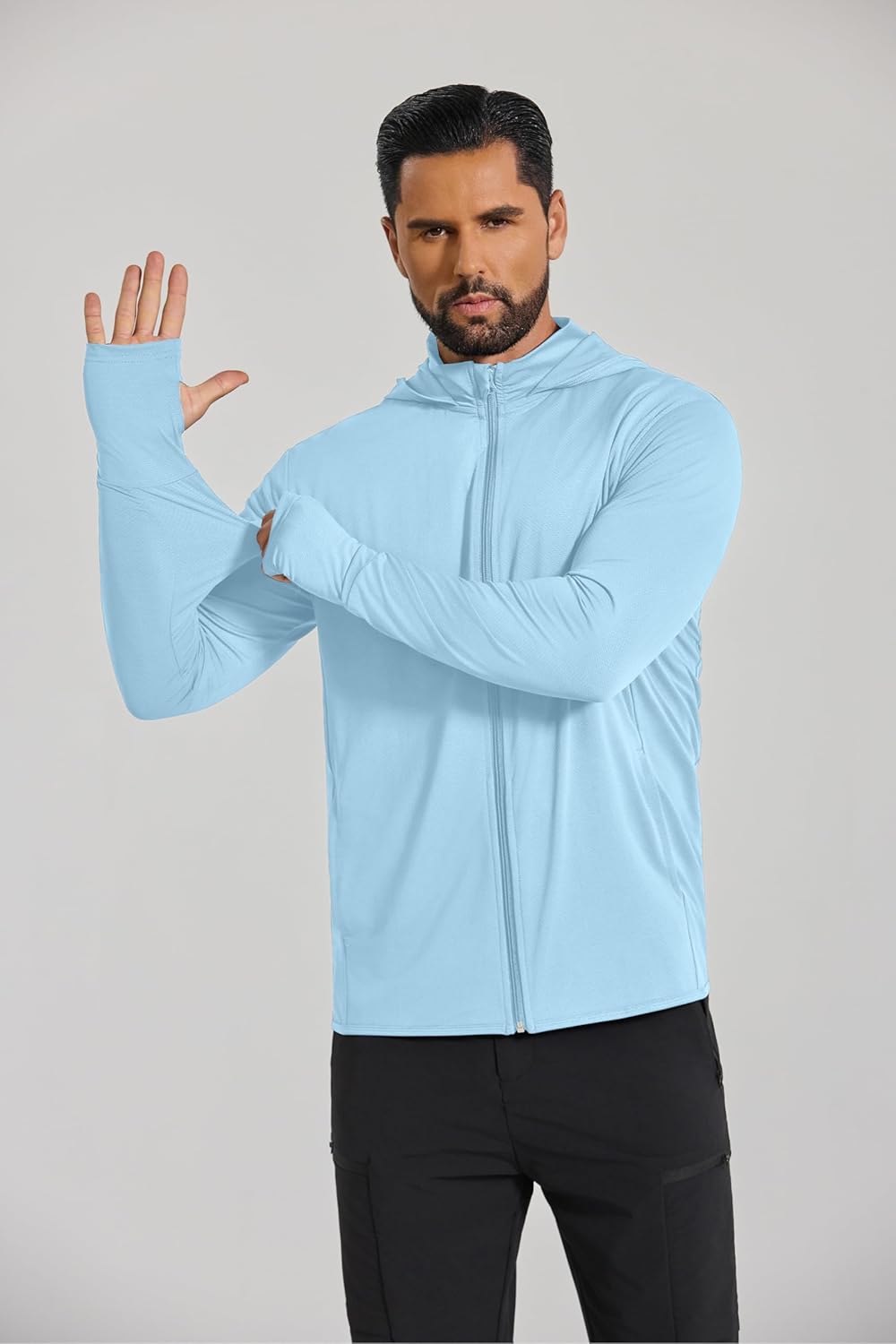 COOFANDY Men's UPF 50+ Sun Protection Lightweight Full Zip Hoodie Jacket Long Sleeve Fishing Hiking Performance Shirt