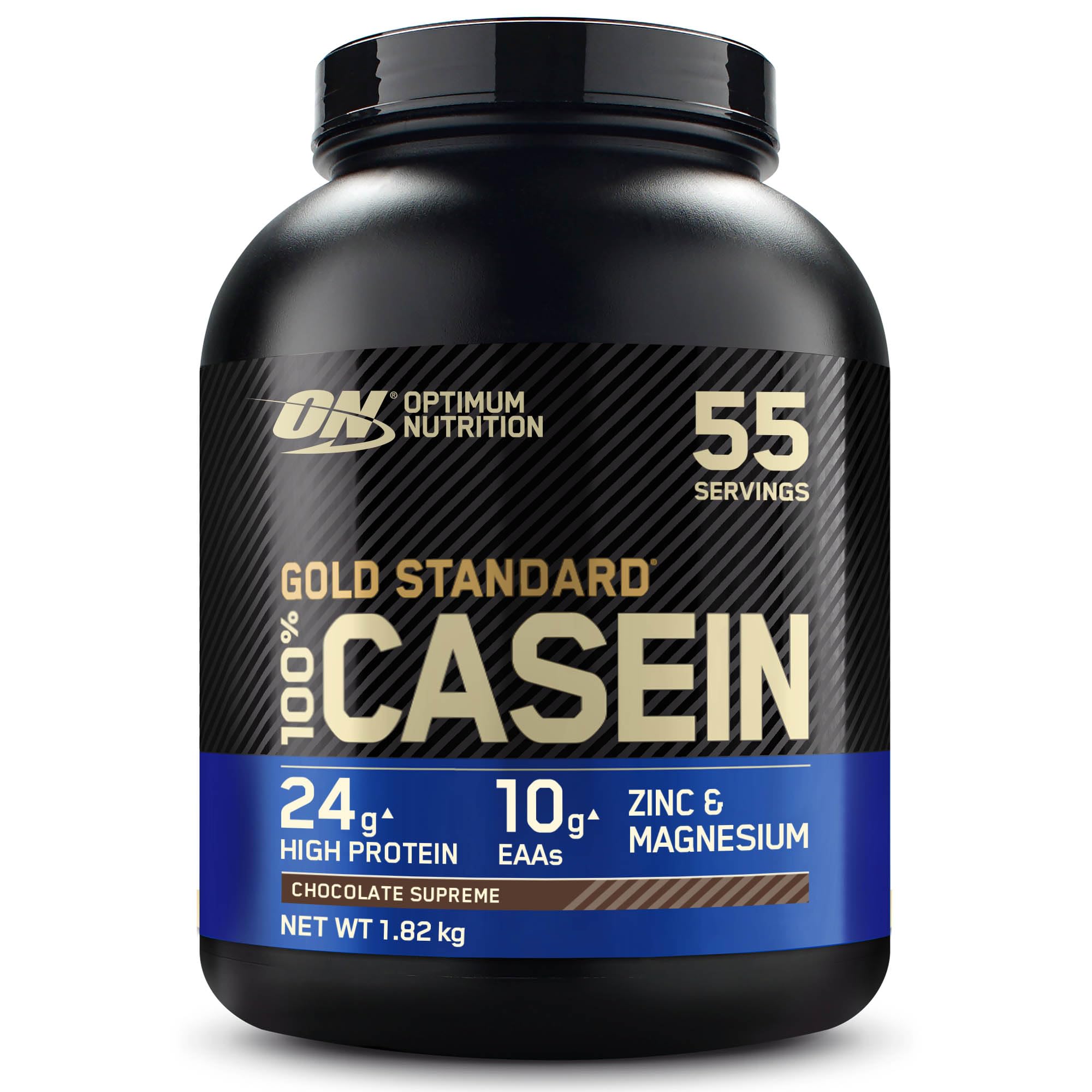 Optimum Nutrition Gold Standard 100% Proteína de Caseína en Polvo, Sabor Chocolate Supremo, 1.82kg, 55 Servicios
