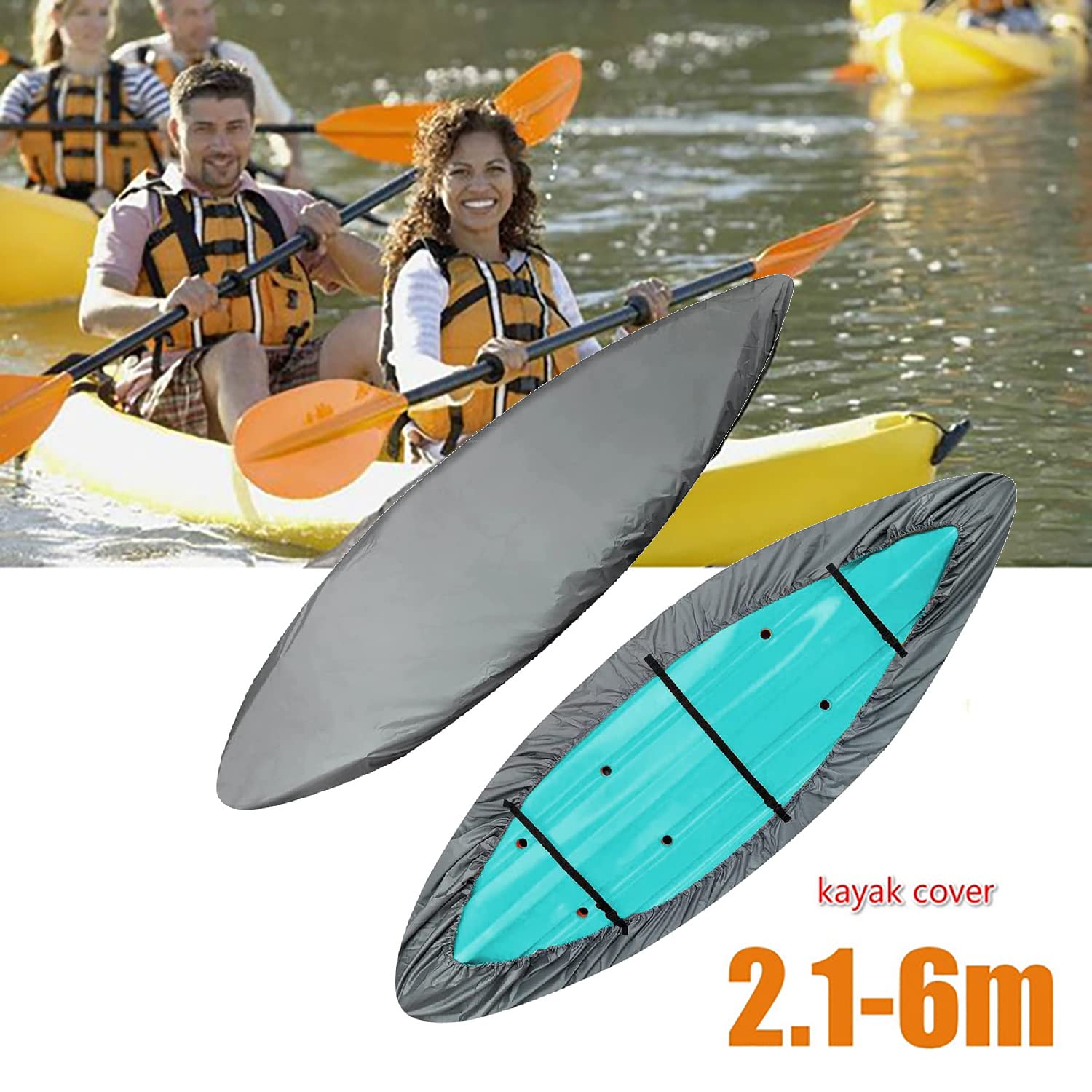 Schleuder Universal Kajak Abdeckung,Wasserdicht und UV-beständig, UV-Schutz Kajak-Kanu-Abdeckung wasserdichte, Staubschutzschild für Kanu-Boot,420D Oxford