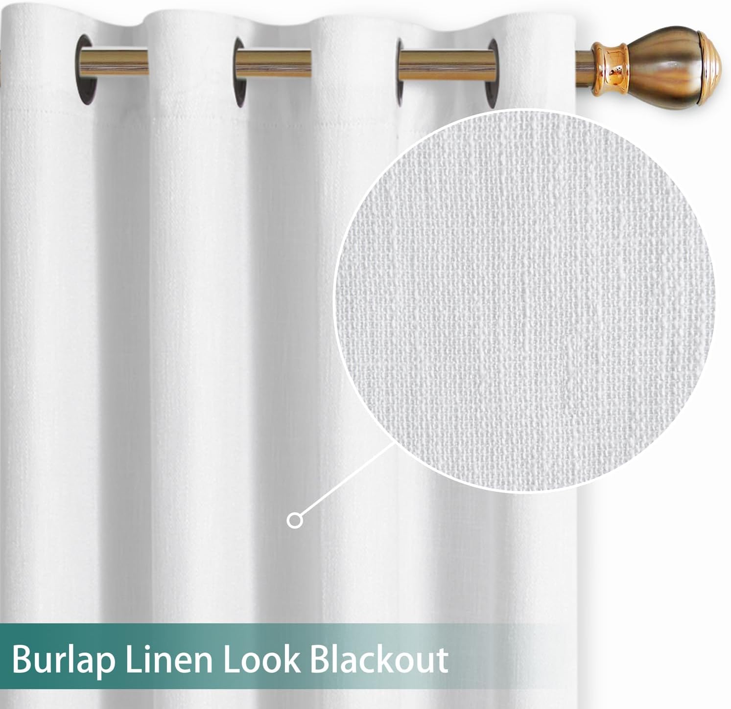 LORDTEX Linen Look Blackout Curtains for Bedroom - Extral Wide Thermal Insulated & Privacy Protection Patio Sliding Door Drape - Grommet Thick Textured Panel for Living Room, W100 x L84 inches, White