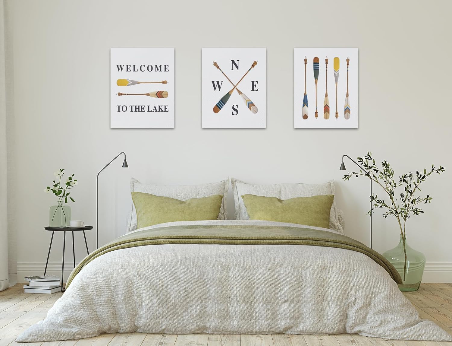 Nogrit lake decor,lake wall art,Lake House Canvas Wall Art 11×14 Set of 3, Lake Themed Decor For Lake House,Gifts for Lake Lovers Lake House Owners,lake wall decor,lake house gifts
