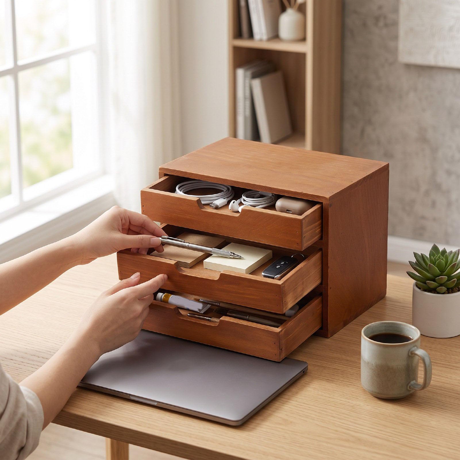 Organizer da Scrivania 3 Cassetti 9,84 X 7,48 X 6,69 in