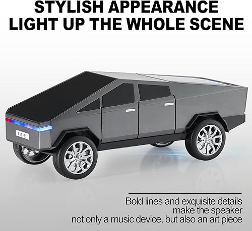 Miniatura 9 de Altavoz de réplica Bluetooth modelo de camión futurista con pantalla LED, regalo considerado para fanáticos del diseño de automóviles y usuarios de